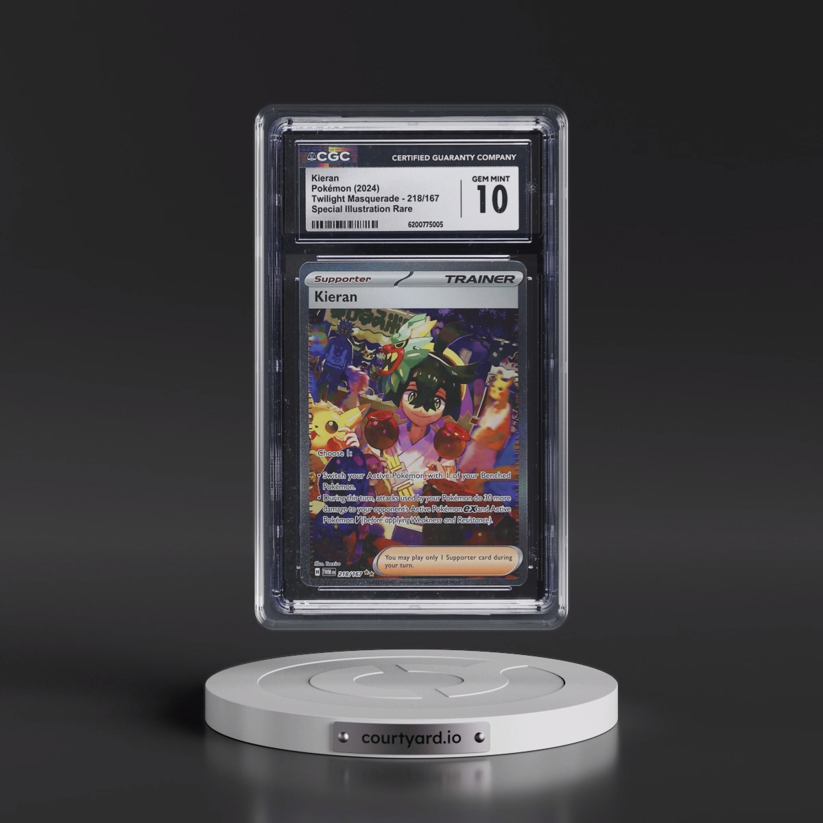 2024 Twilight Masquerade - TWM EN #218/167 Kieran - Special Illustration Rare (CGC 10 GEM MINT)
