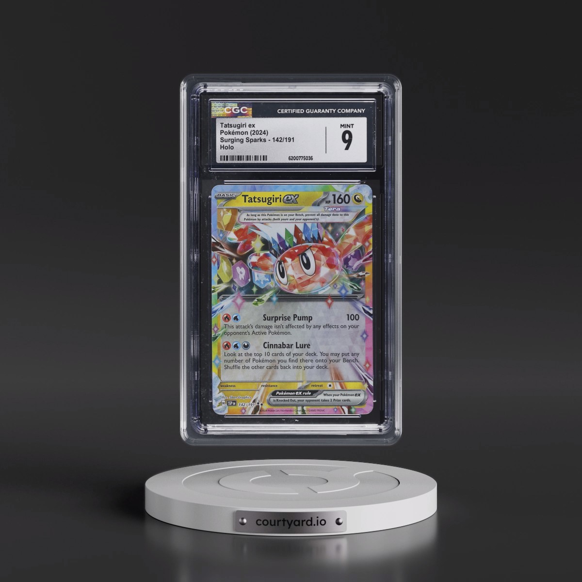 2024 Surging Sparks - SSP EN #142/191 Tatsugiri ex - Holo (CGC 9 MINT)