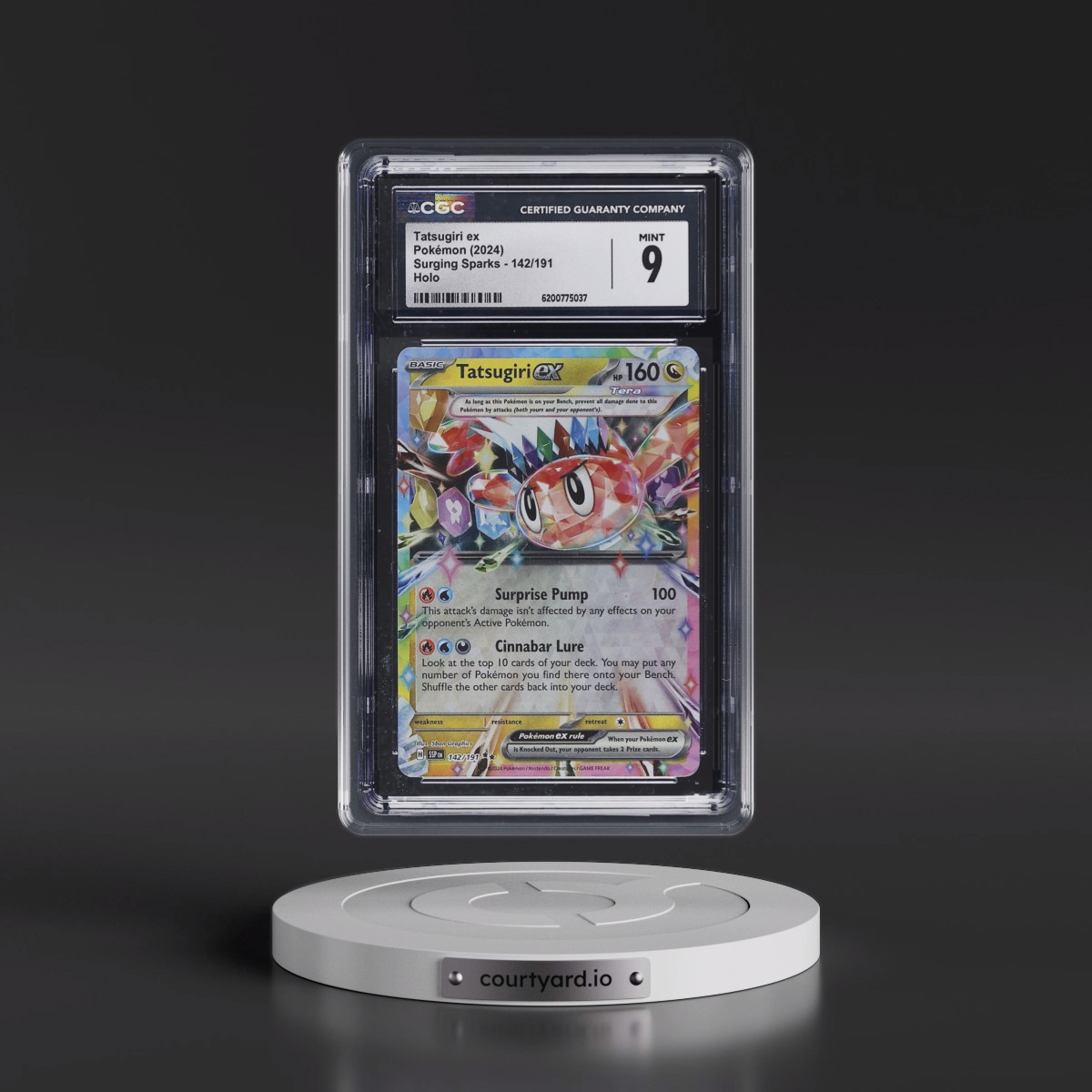 2024 Surging Sparks - SSP EN #142/191 Tatsugiri ex - Holo (CGC 9 MINT)