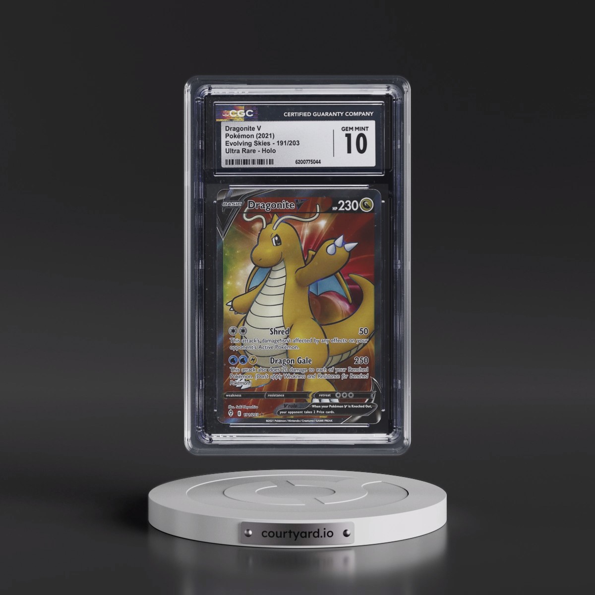 2021 Evolving Skies #191/203 Dragonite V - Ultra Rare Holo (CGC 10 GEM MINT)