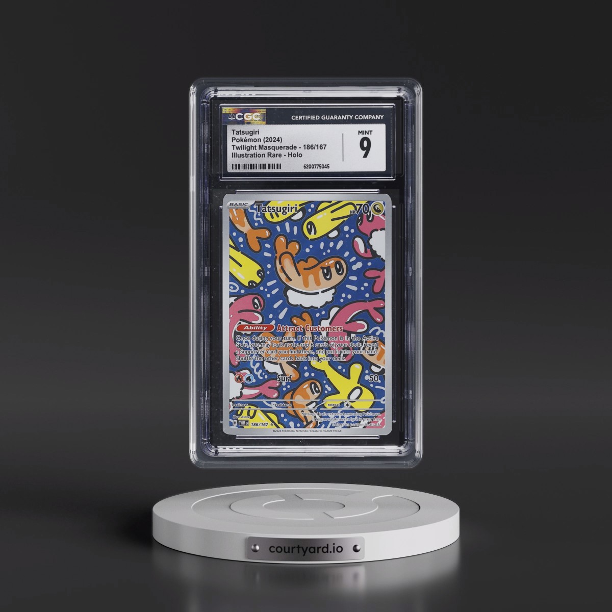 2024 Twilight Masquerade - TWM EN #186/167 Tatsugiri - Illustration Rare Holo (CGC 9 MINT)