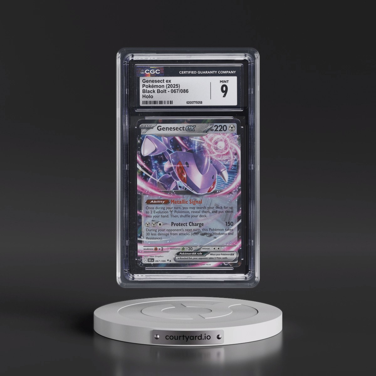 2025 Black Bolt - BLK EN #067/086 Genesect ex - Holo (CGC 9 MINT)