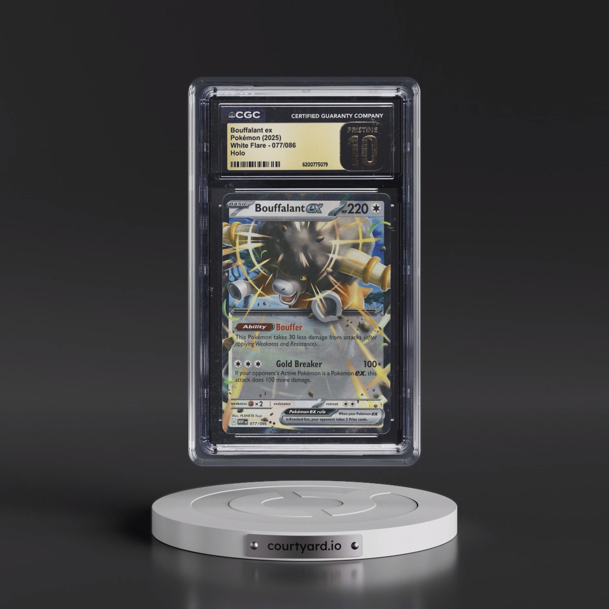 2025 White Flare - WHT EN #077/086 Bouffalant ex - Holo (CGC 10 PRISTINE)