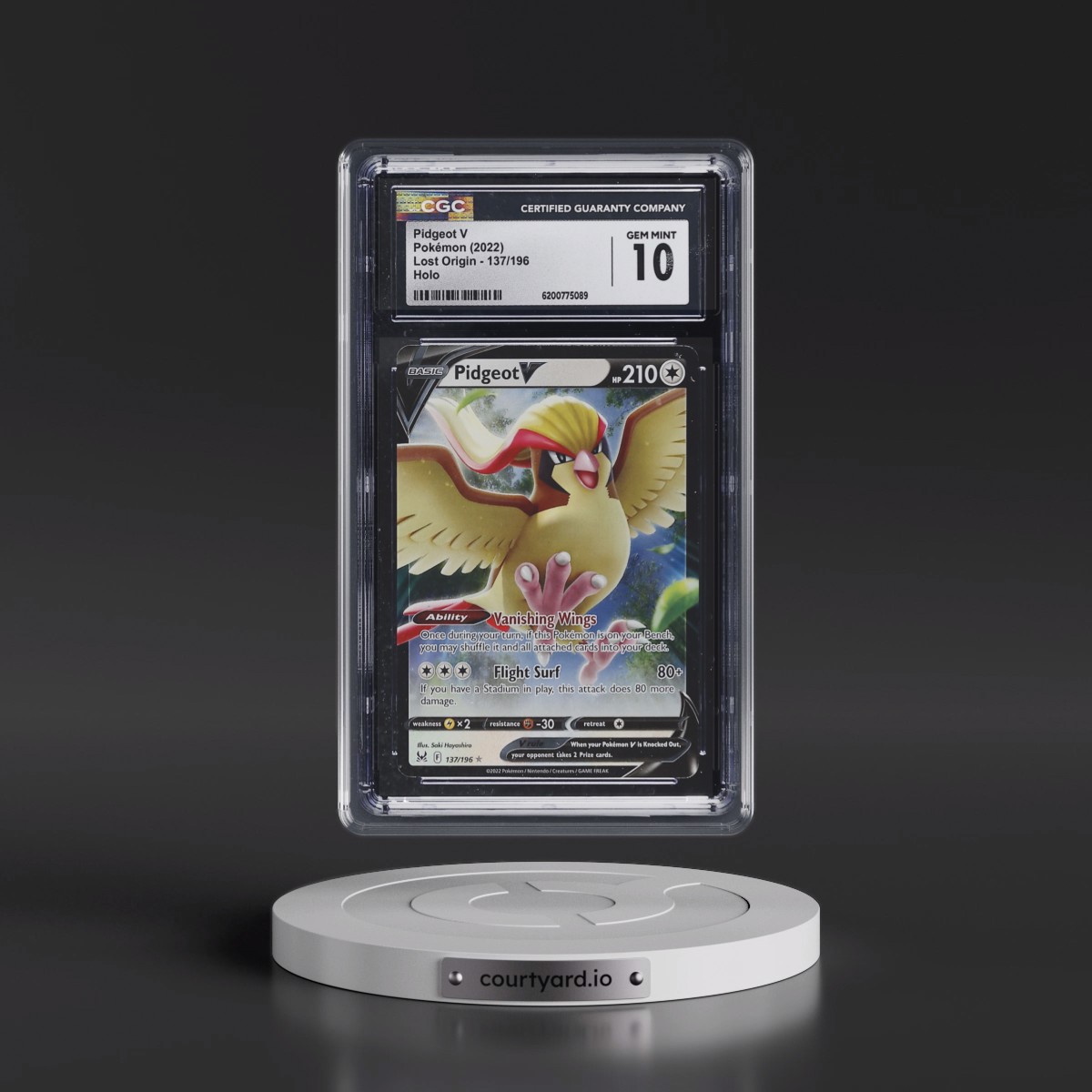 2022 Lost Origin #137/196 Pidgeot V - Holo (CGC 10 GEM MINT)
