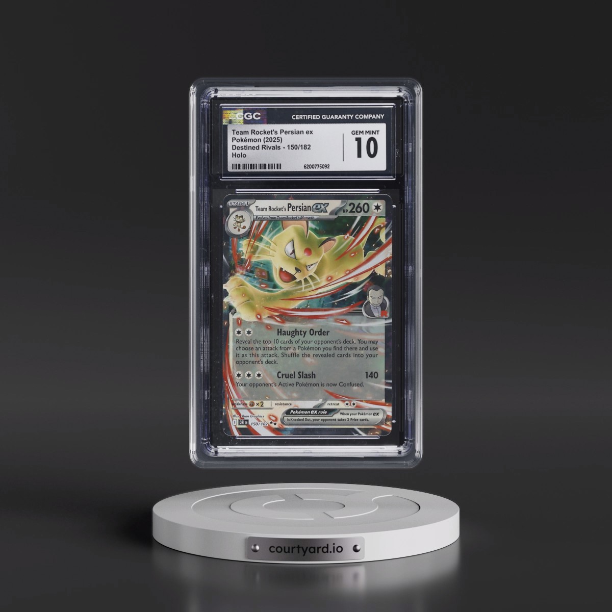 2025 Destined Rivals - DRI EN #150/182 Team Rocket's Persian ex - Holo (CGC 10 GEM MINT)