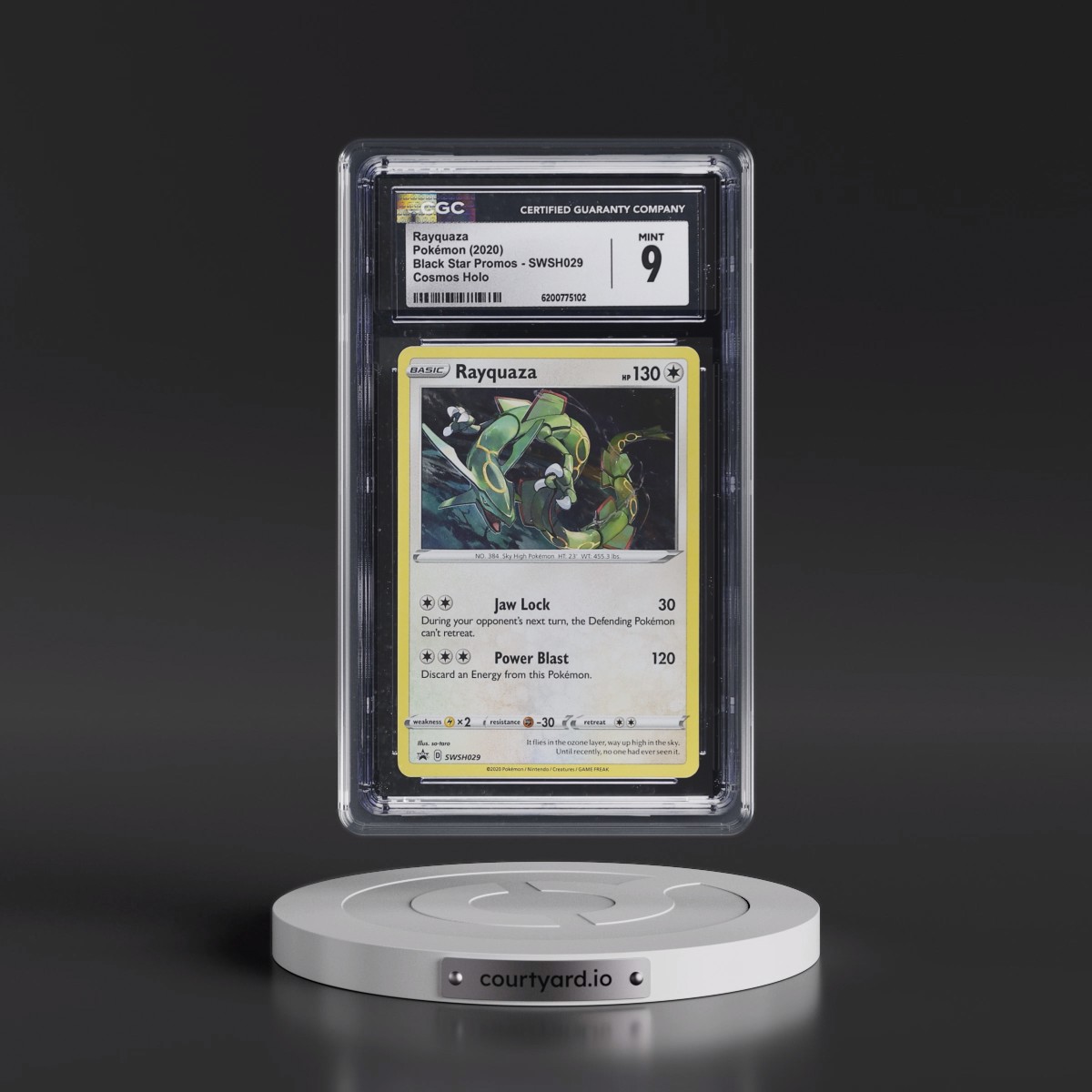 2017 Black Star Promos - Sword & Shield #SWSH029 Rayquaza - Cosmos Holo (CGC 9 MINT)