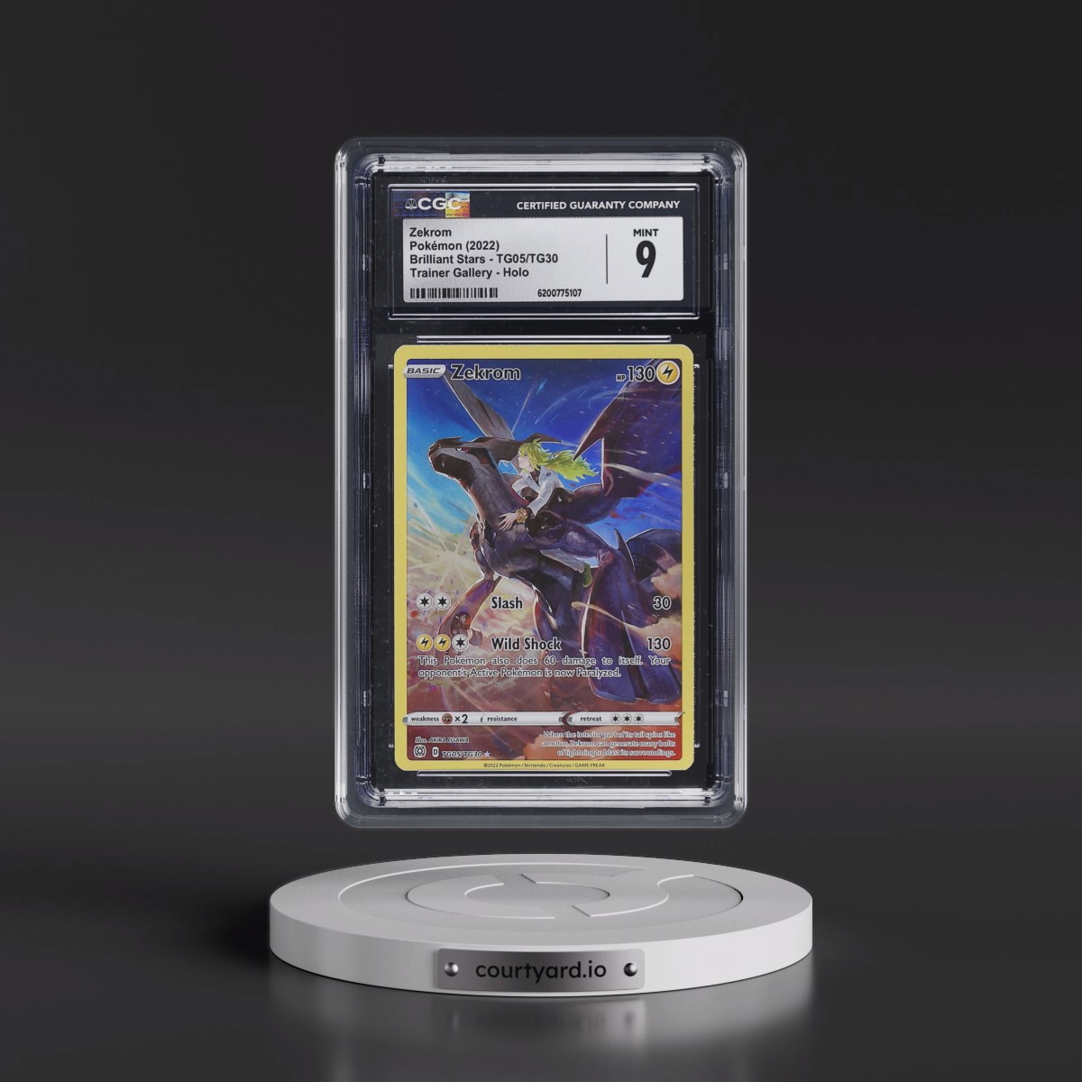 2022 Brilliant Stars #TG05/TG30 Zekrom - Trainer Gallery Holo (CGC 9 MINT)