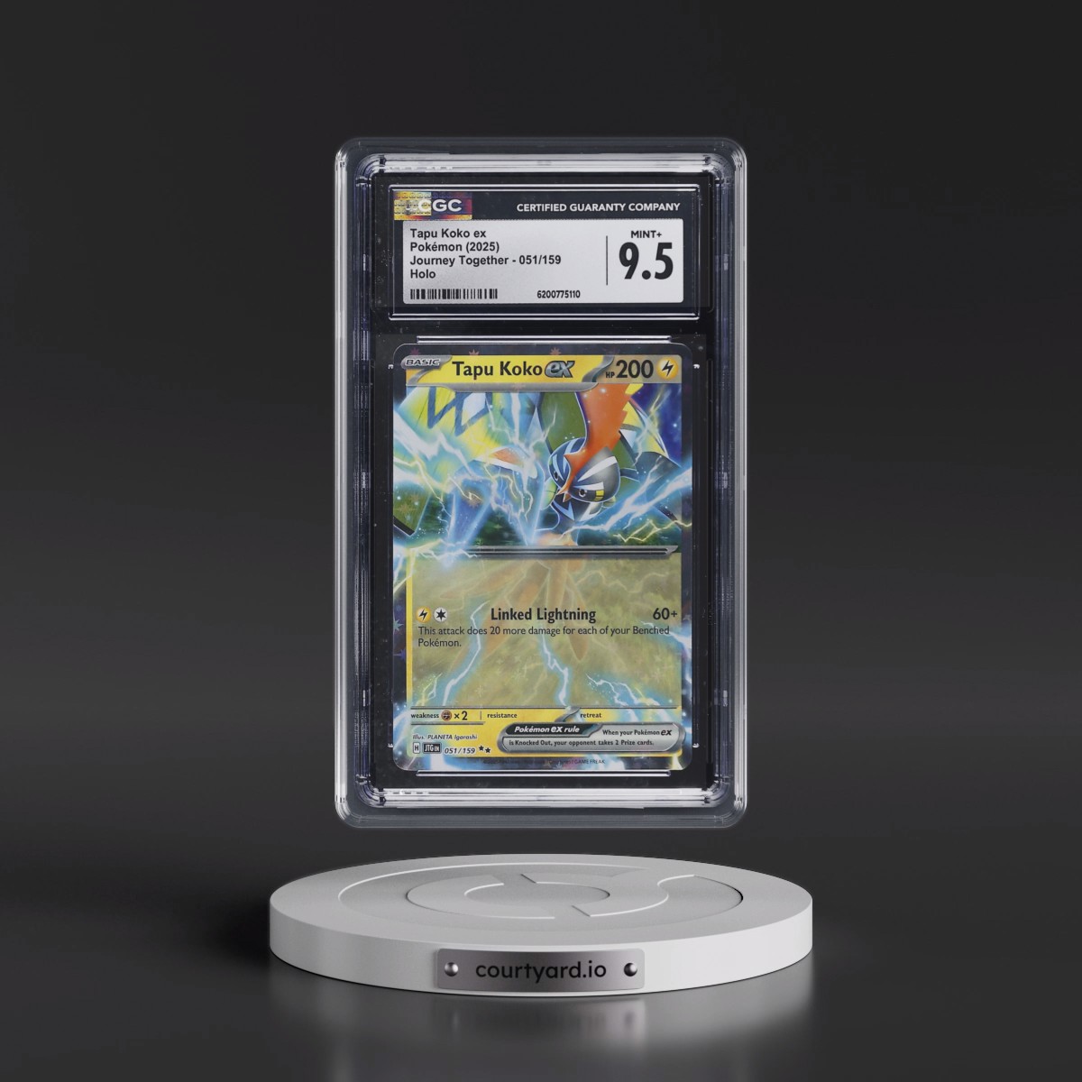 2024 Journey Together - JTG EN Tapu Koko ex - Holo #051/159 CGC 9.5