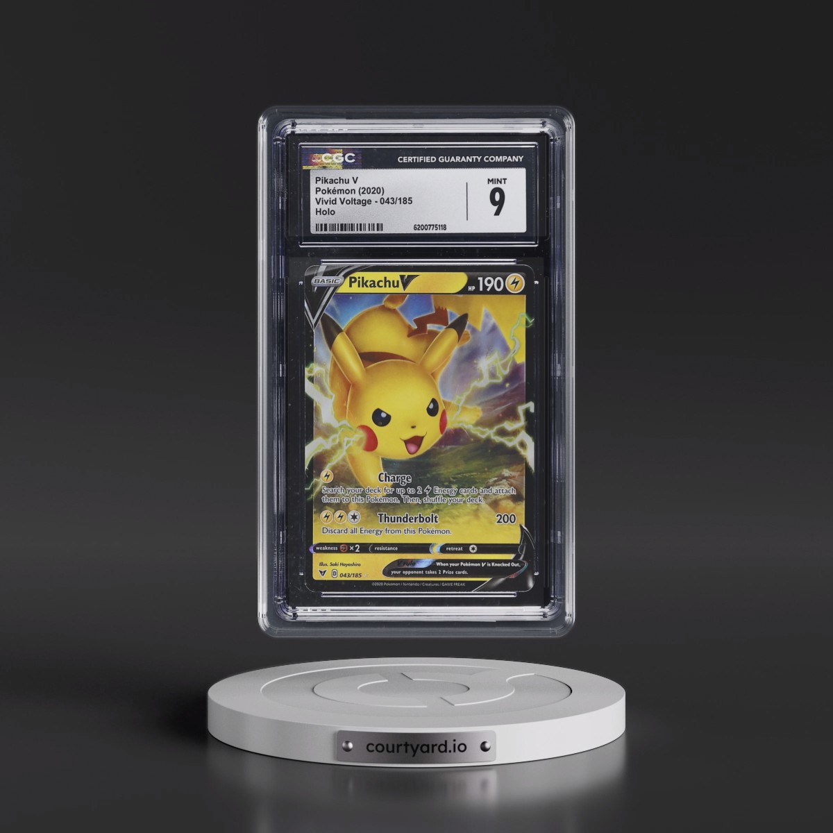 2020 Vivid Voltage #043/185 Pikachu V - Holo (CGC 9 MINT)