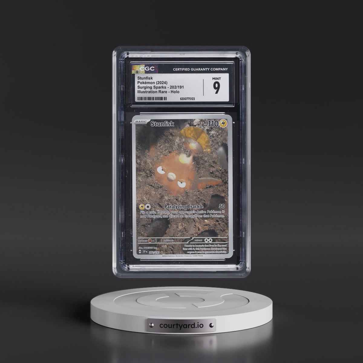 2024 Surging Sparks - SSP EN #202/191 Stunfisk - Illustration Rare Holo (CGC 9 MINT)