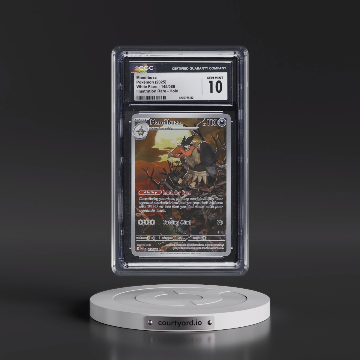 2025 White Flare - WHT EN Mandibuzz - Illustration Rare Holo #145/086 CGC 10
