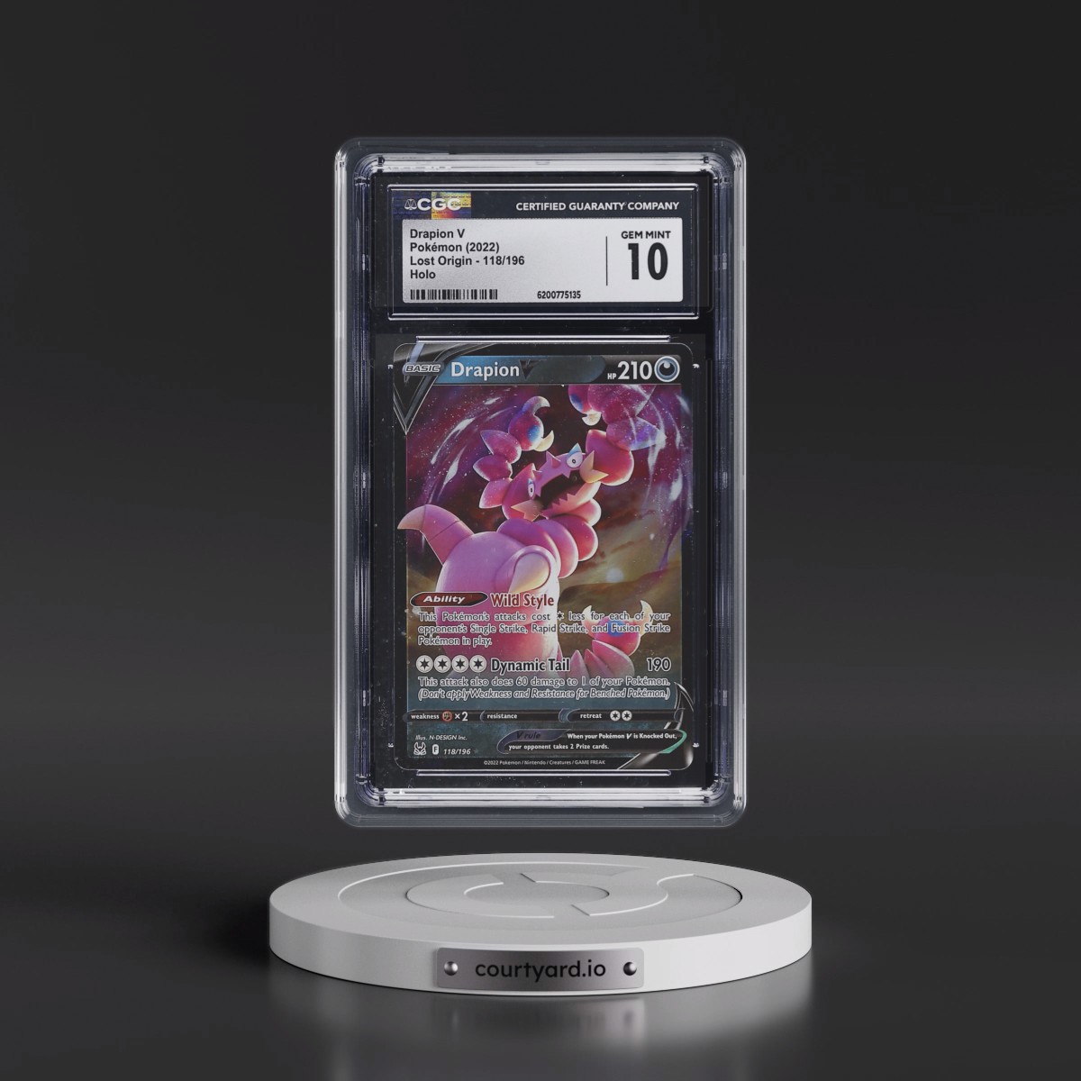 2022 Lost Origin #118/196 Drapion V - Holo (CGC 10 GEM MINT)