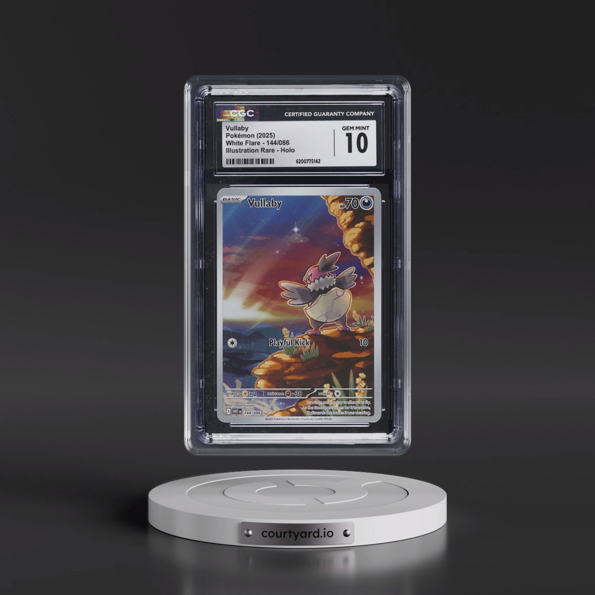 2025 White Flare - WHT EN Vullaby - Illustration Rare Holo #144/086 CGC 10