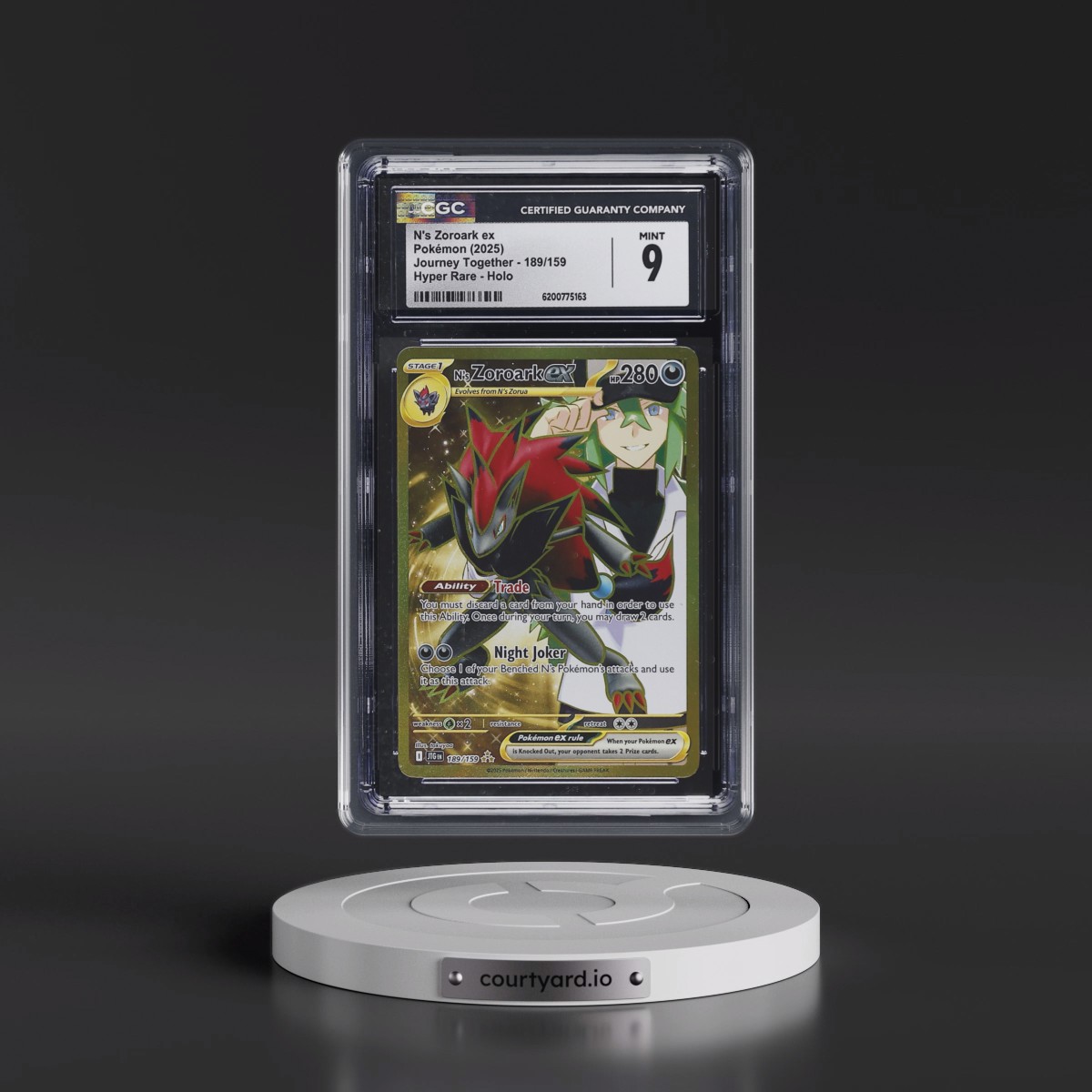 2024 Journey Together - JTG EN #189/159 N's Zoroark ex - Hyper Rare Holo (CGC 9 MINT)