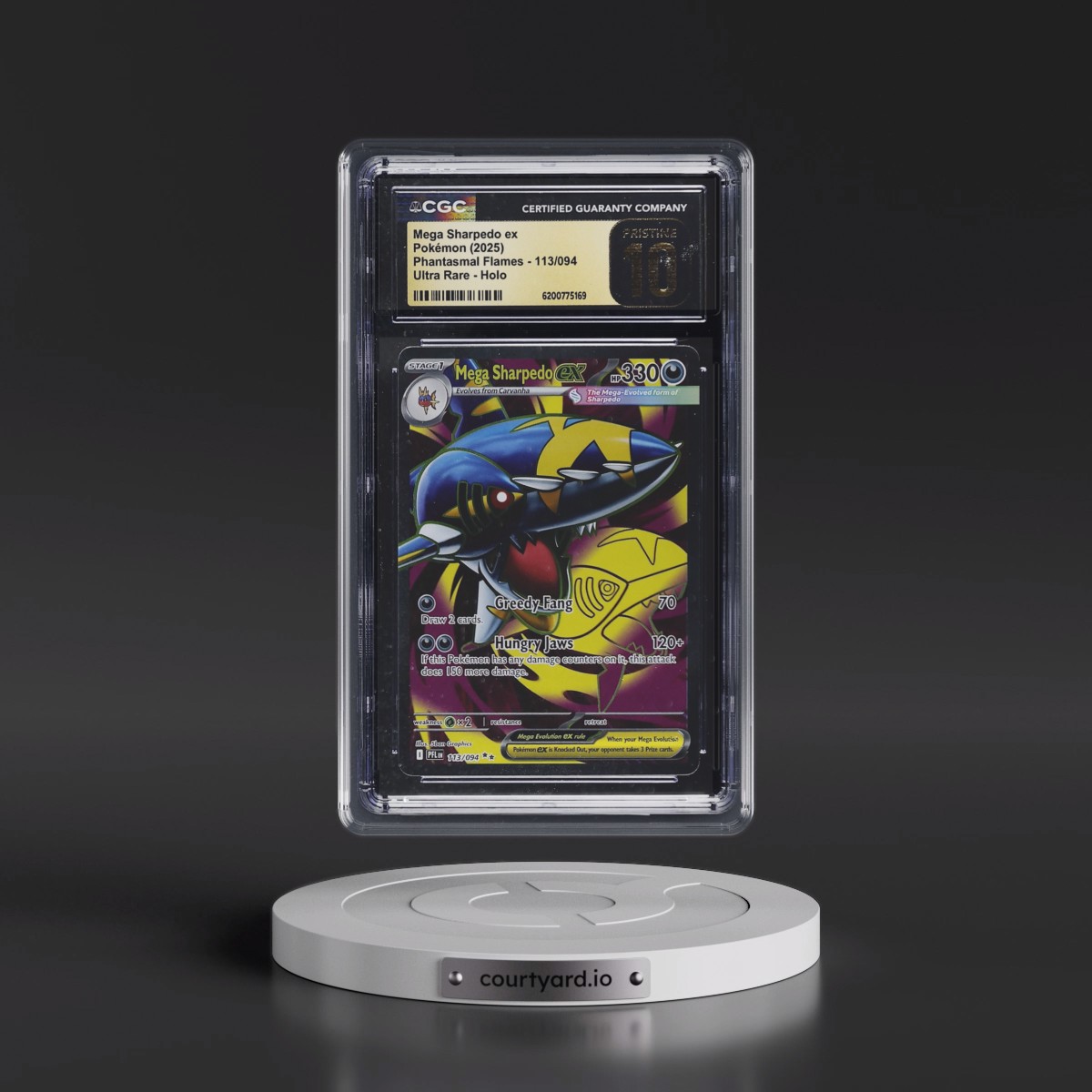 2025 Phantasmal Flames - PFL EN #113/094 Mega Sharpedo ex - Ultra Rare Holo (CGC 10 PRISTINE)
