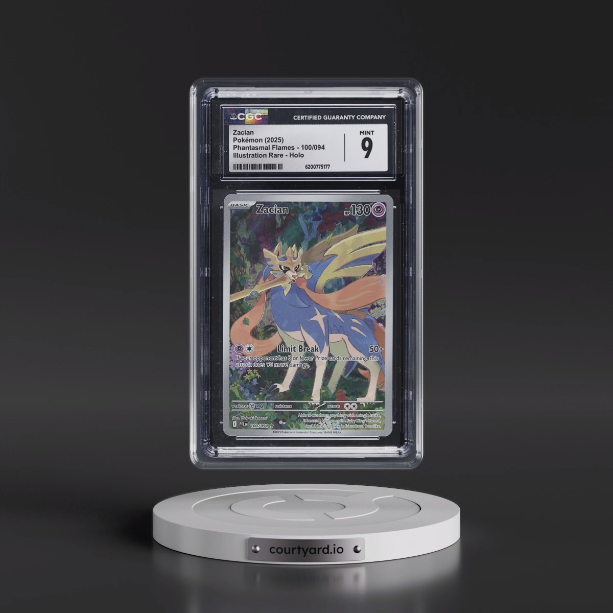 2025 Phantasmal Flames - PFL EN #100/094 Zacian - Illustration Rare Holo (CGC 9 MINT)