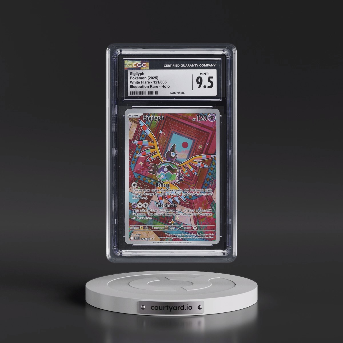 2025 White Flare - WHT EN #121/086 Sigilyph - Illustration Rare Holo (CGC 9.5 MINT+)