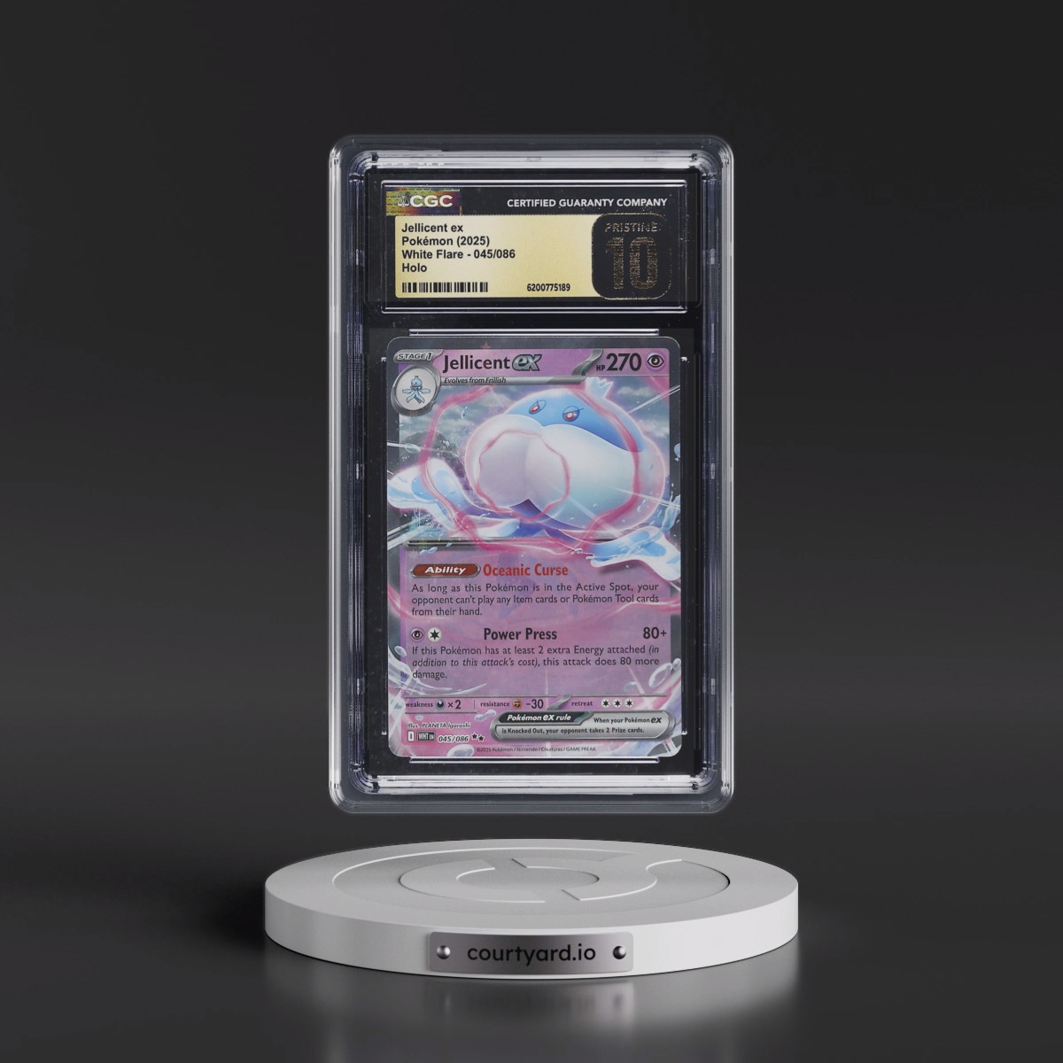 2025 White Flare - WHT EN #045/086 Jellicent ex - Holo (CGC 10 PRISTINE)
