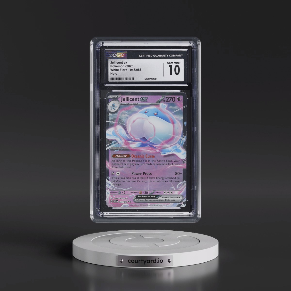 2025 White Flare - WHT EN #045/086 Jellicent ex - Holo (CGC 10 GEM MINT)