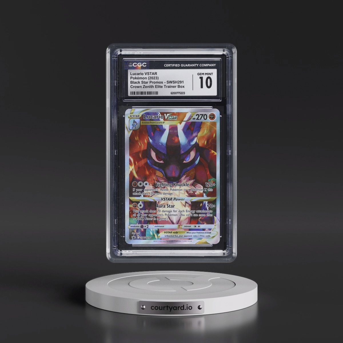 2017 Black Star Promos - Sword & Shield #SWSH291 Lucario VSTAR - Crown Zenith Elite Trainer Box (Holo) (CGC 10 GEM MINT)