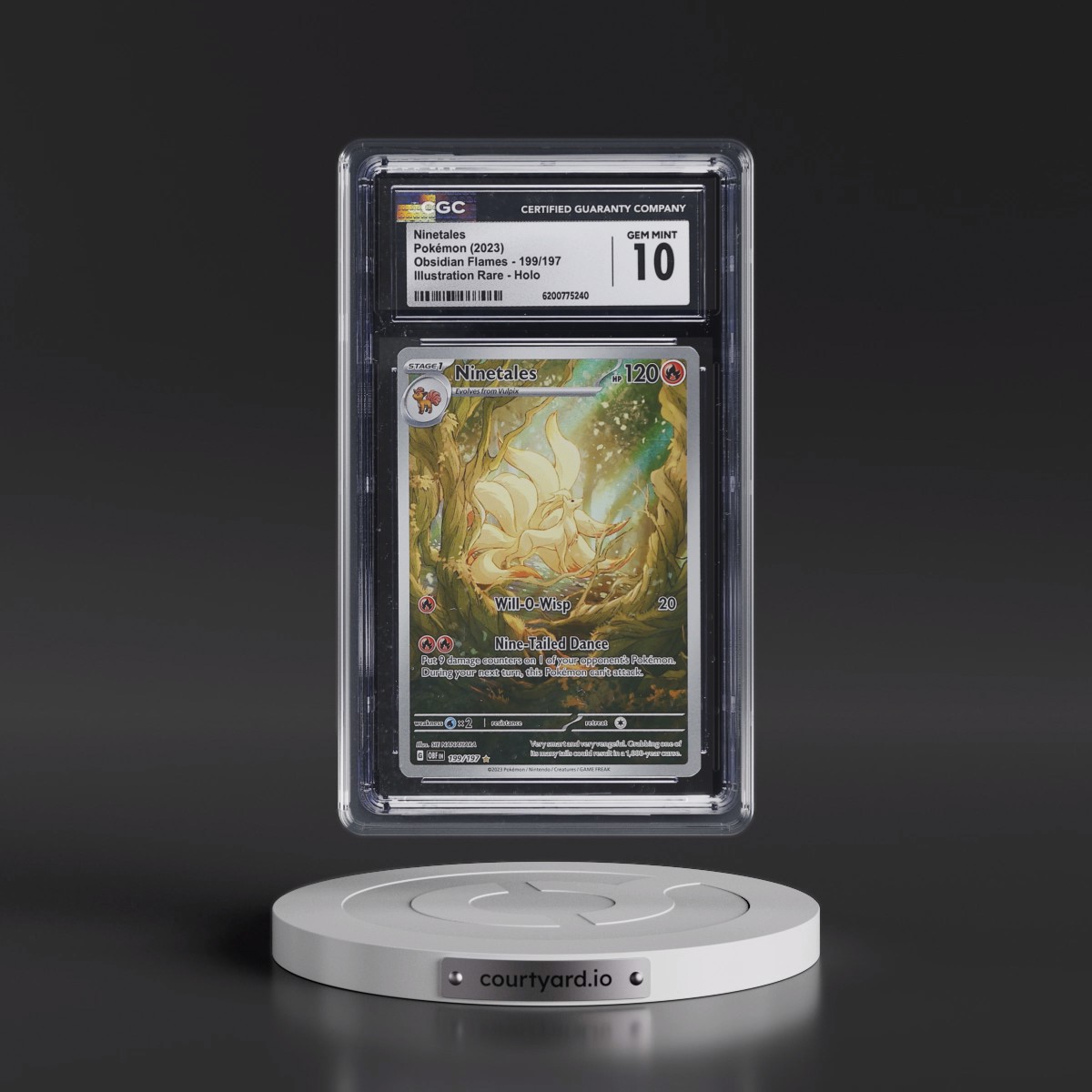 2023 Obsidian Flames - OBF EN #199/197 Ninetales - Illustration Rare Holo (CGC 10 GEM MINT)