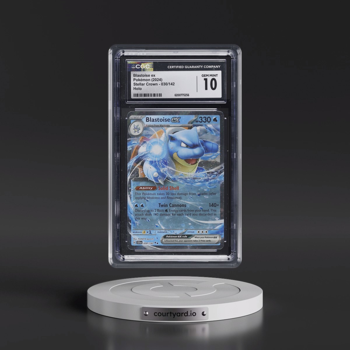 2024 Stellar Crown - SCR EN #030/142 Blastoise ex - Holo (CGC 10 GEM MINT)