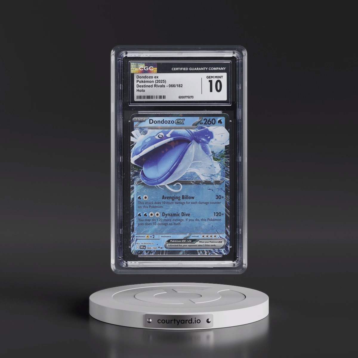 2025 Destined Rivals - DRI EN #066/182 Dondozo ex - Holo (CGC 10 GEM MINT)