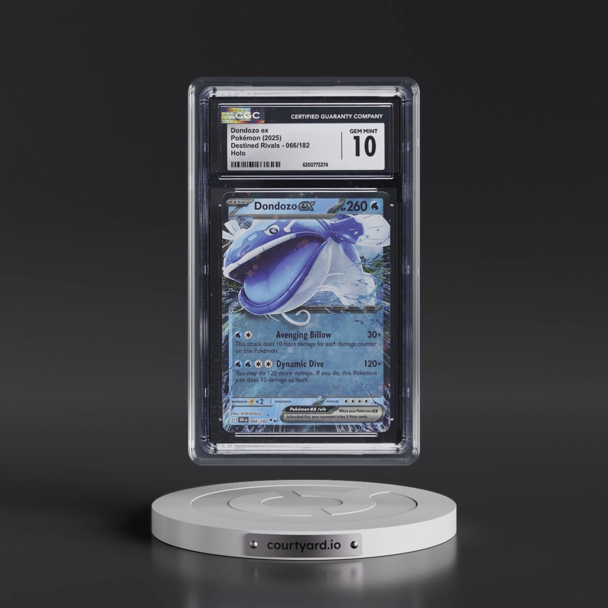 2025 Destined Rivals - DRI EN #066/182 Dondozo ex - Holo (CGC 10 GEM MINT)