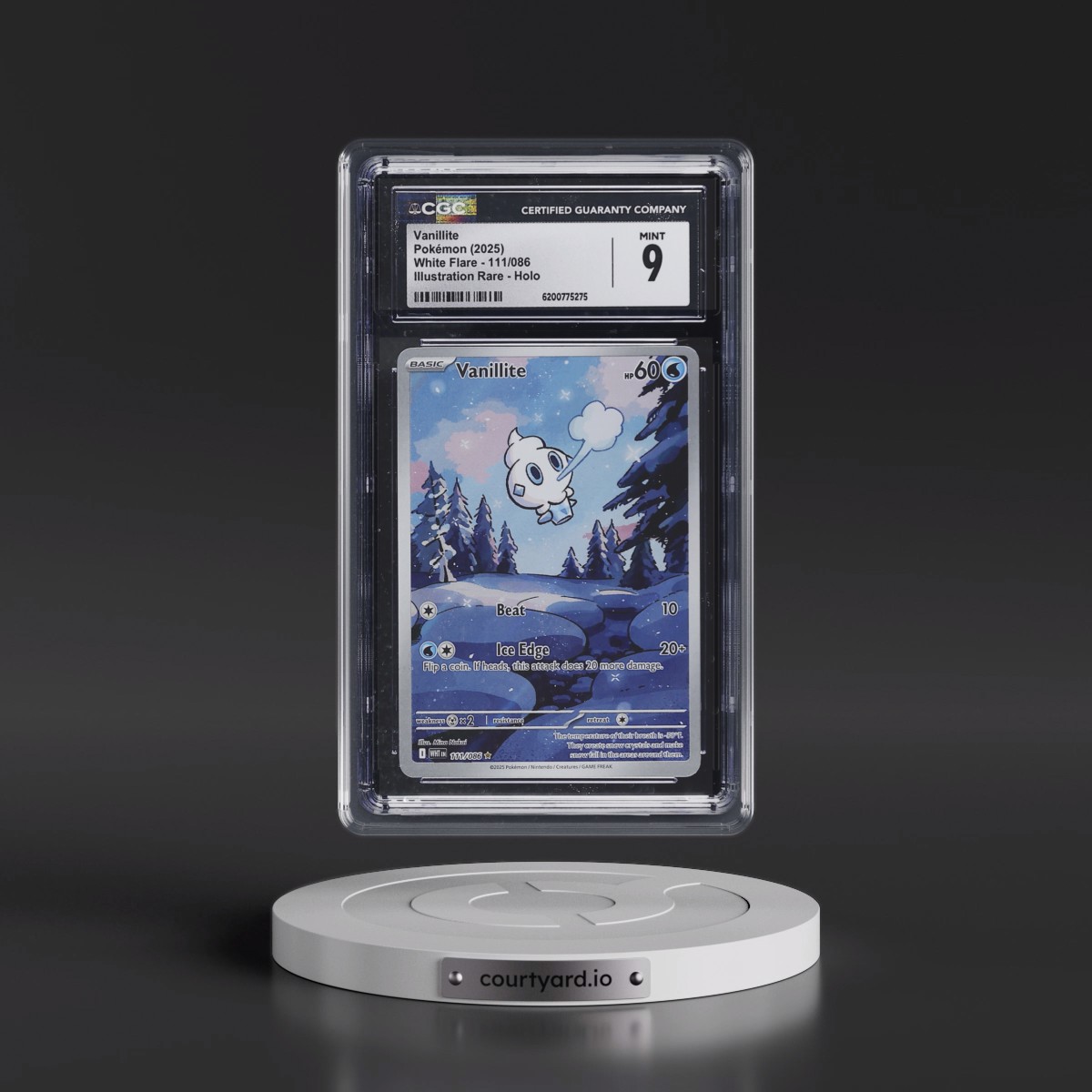 2025 White Flare - WHT EN #111/086 Vanillite - Illustration Rare Holo (CGC 9 MINT)