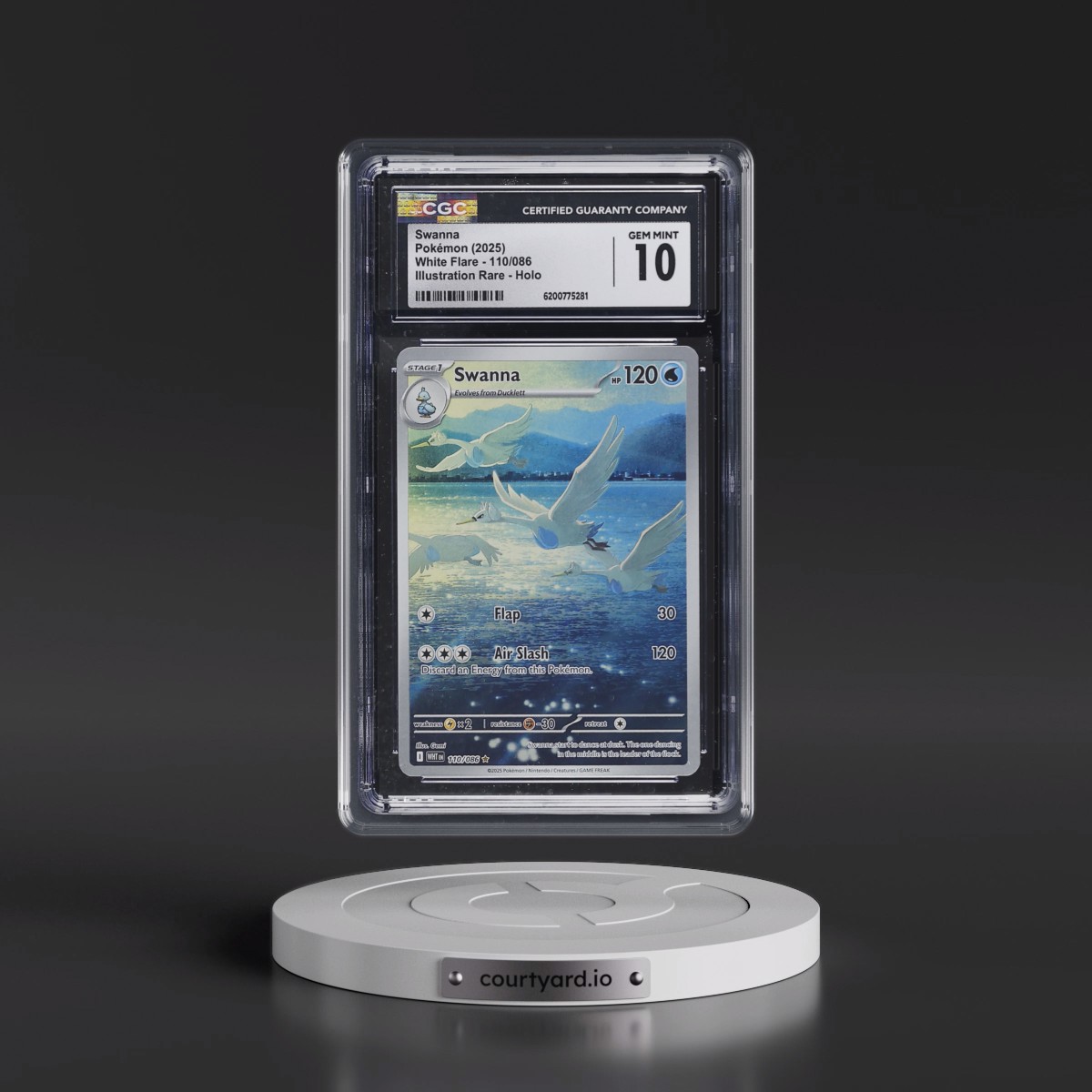 2025 White Flare - WHT EN #110/086 Swanna - Illustration Rare Holo (CGC 10 GEM MINT)