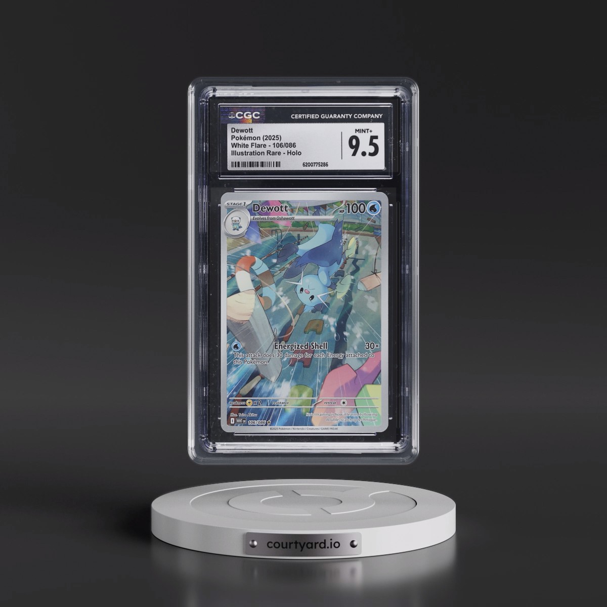 2025 White Flare - WHT EN Dewott - Illustration Rare Holo #106/086 CGC 9.5