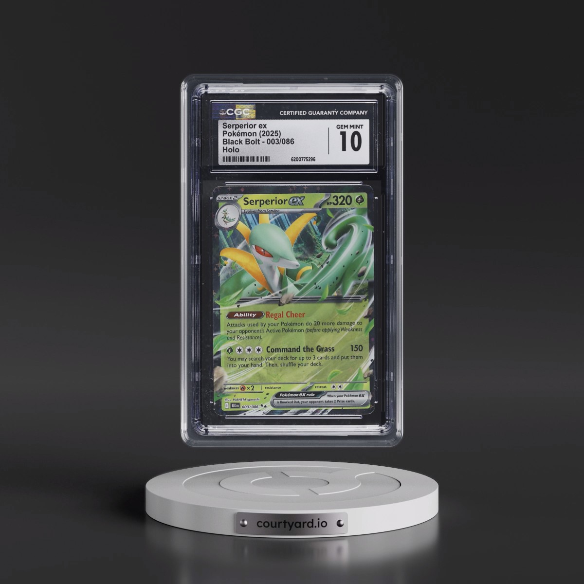 2025 Black Bolt - BLK EN #003/086 Serperior ex - Holo (CGC 10 GEM MINT)