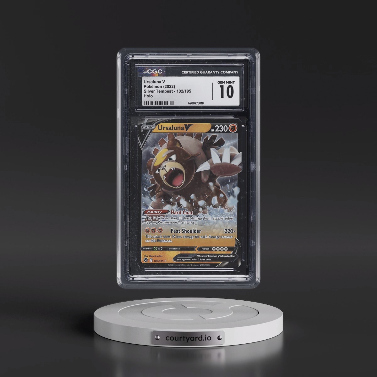 2022 Silver Tempest #102/195 Ursaluna V - Holo (CGC 10 GEM MINT)