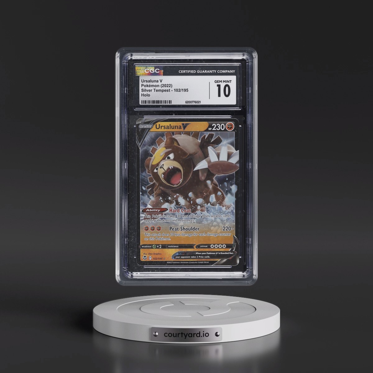 2022 Silver Tempest #102/195 Ursaluna V - Holo (CGC 10 GEM MINT)