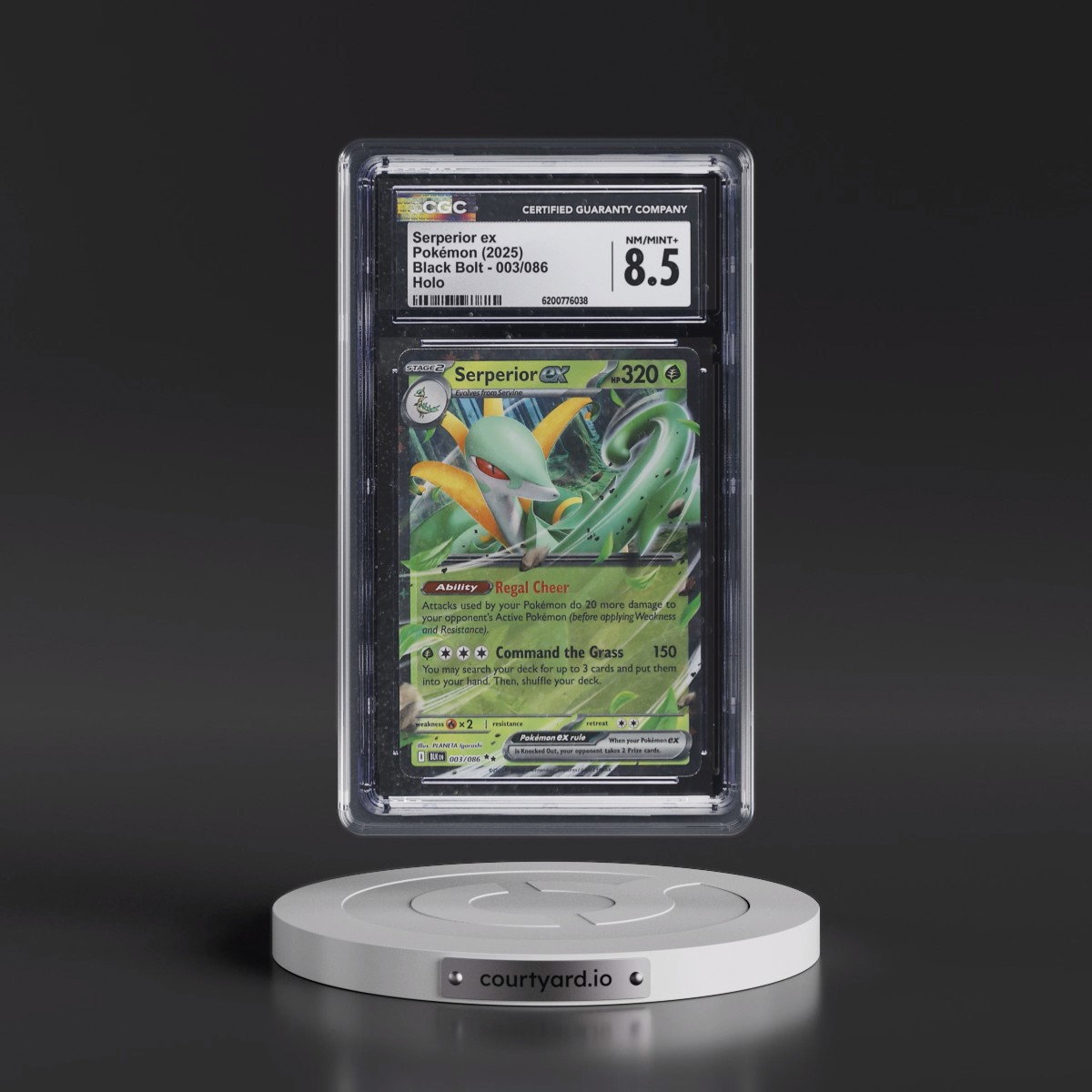 2025 Black Bolt - BLK EN #003/086 Serperior ex - Holo (CGC 8.5 NM-MT+)