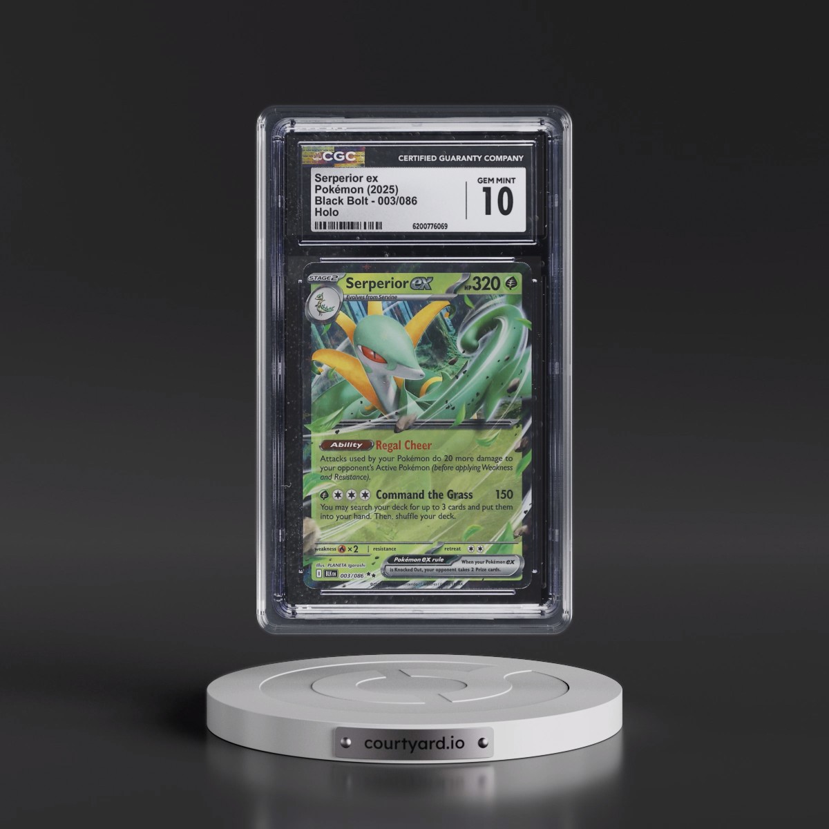 2025 Black Bolt - BLK EN #003/086 Serperior ex - Holo (CGC 10 GEM MINT)