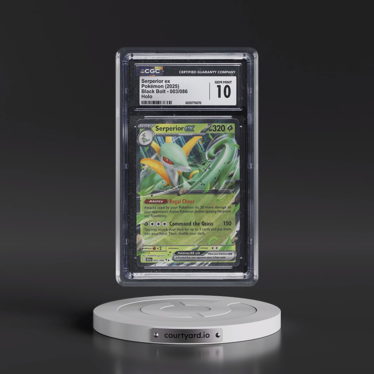 2025 Black Bolt - BLK EN #003/086 Serperior ex - Holo (CGC 10 GEM MINT)