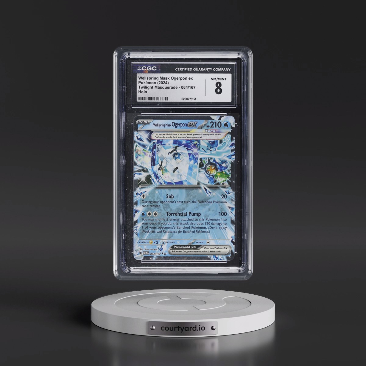 2024 Twilight Masquerade - TWM EN Wellspring Mask Ogerpon ex - Holo #064/167 CGC 8