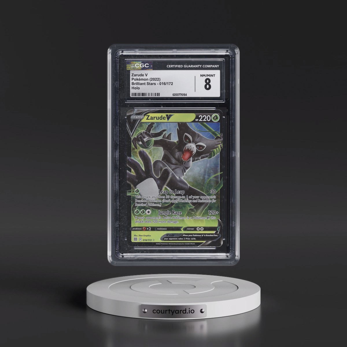 2022 Brilliant Stars #016/172 Zarude V - Holo (CGC 8 NM-MT)