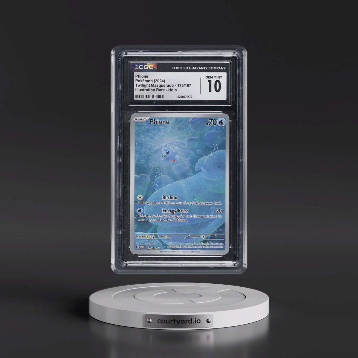 2024 Twilight Masquerade - TWM EN #175/167 Phione - Illustration Rare Holo (CGC 10 GEM MINT)