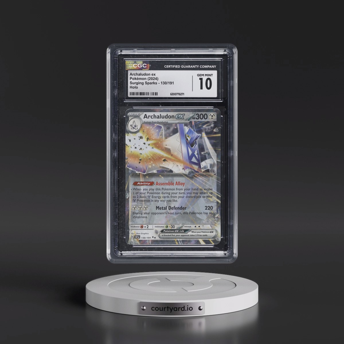 2024 Surging Sparks - SSP EN #130/191 Archaludon ex - Holo (CGC 10 GEM MINT)