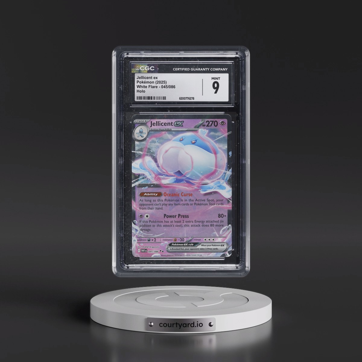 2025 White Flare - WHT EN #045/086 Jellicent ex - Holo (CGC 9 MINT)