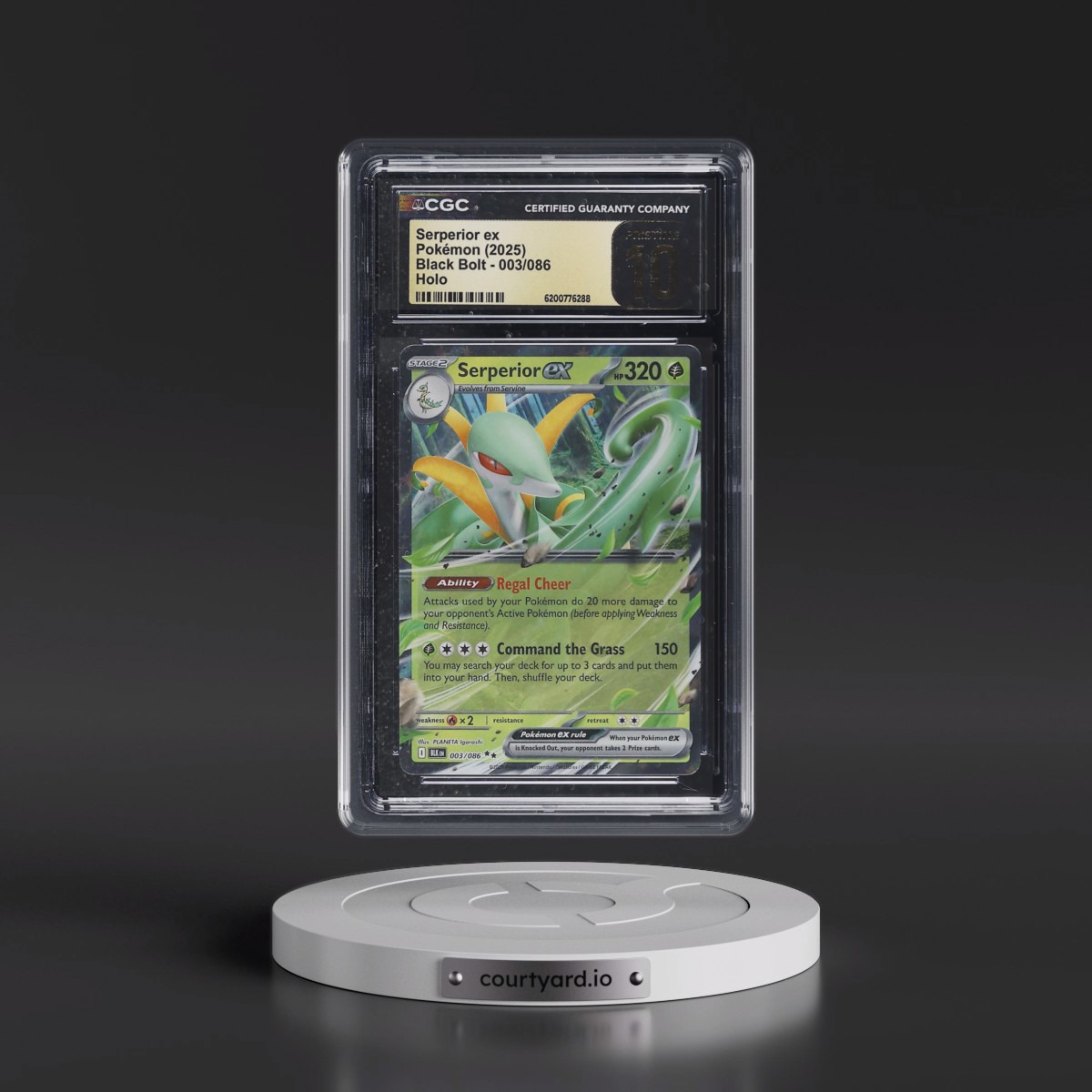 2025 Black Bolt - BLK EN #003/086 Serperior ex - Holo (CGC 10 PRISTINE)