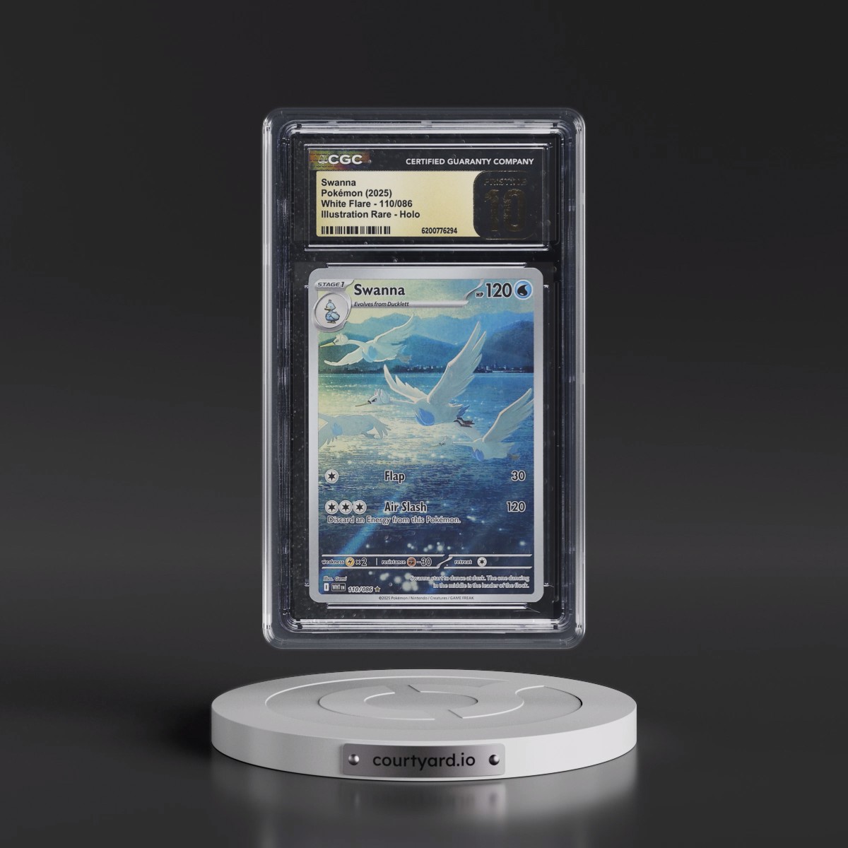 2025 White Flare - WHT EN #110/086 Swanna - Illustration Rare Holo (CGC 10 PRISTINE)