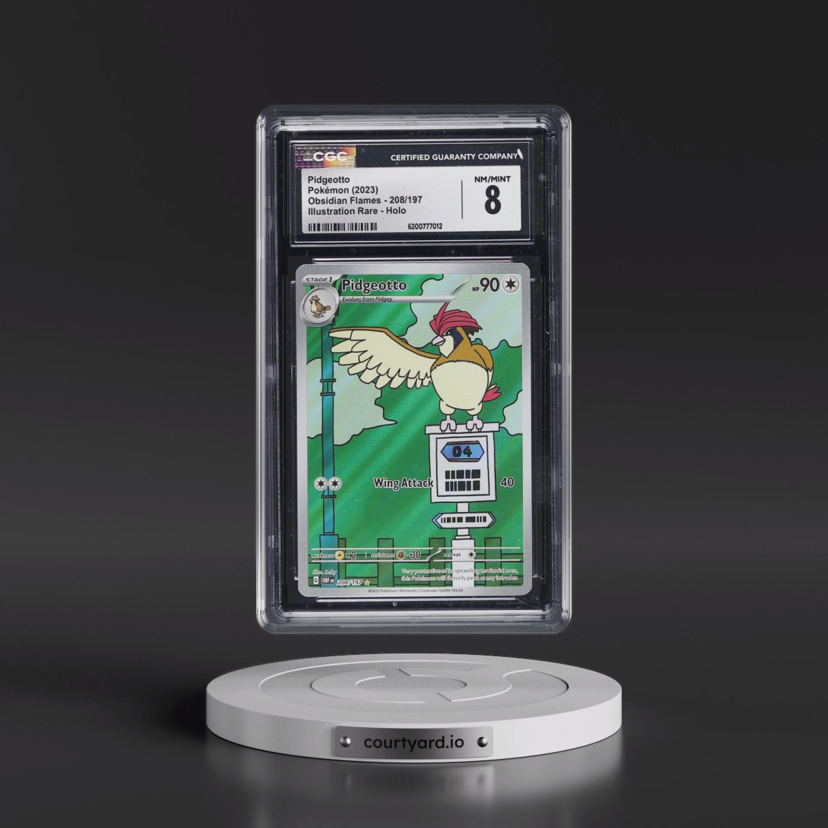 2023 Obsidian Flames - OBF EN Pidgeotto - Illustration Rare Holo #208/197 CGC 8