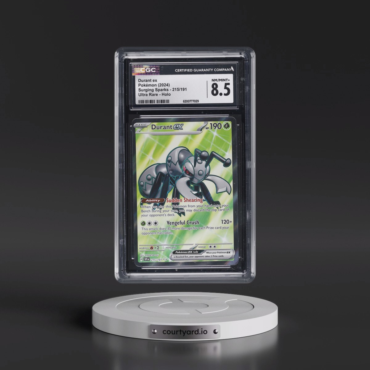2024 Surging Sparks - SSP EN #215/191 Durant ex - Ultra Rare Holo (CGC 8.5 NM-MT+)