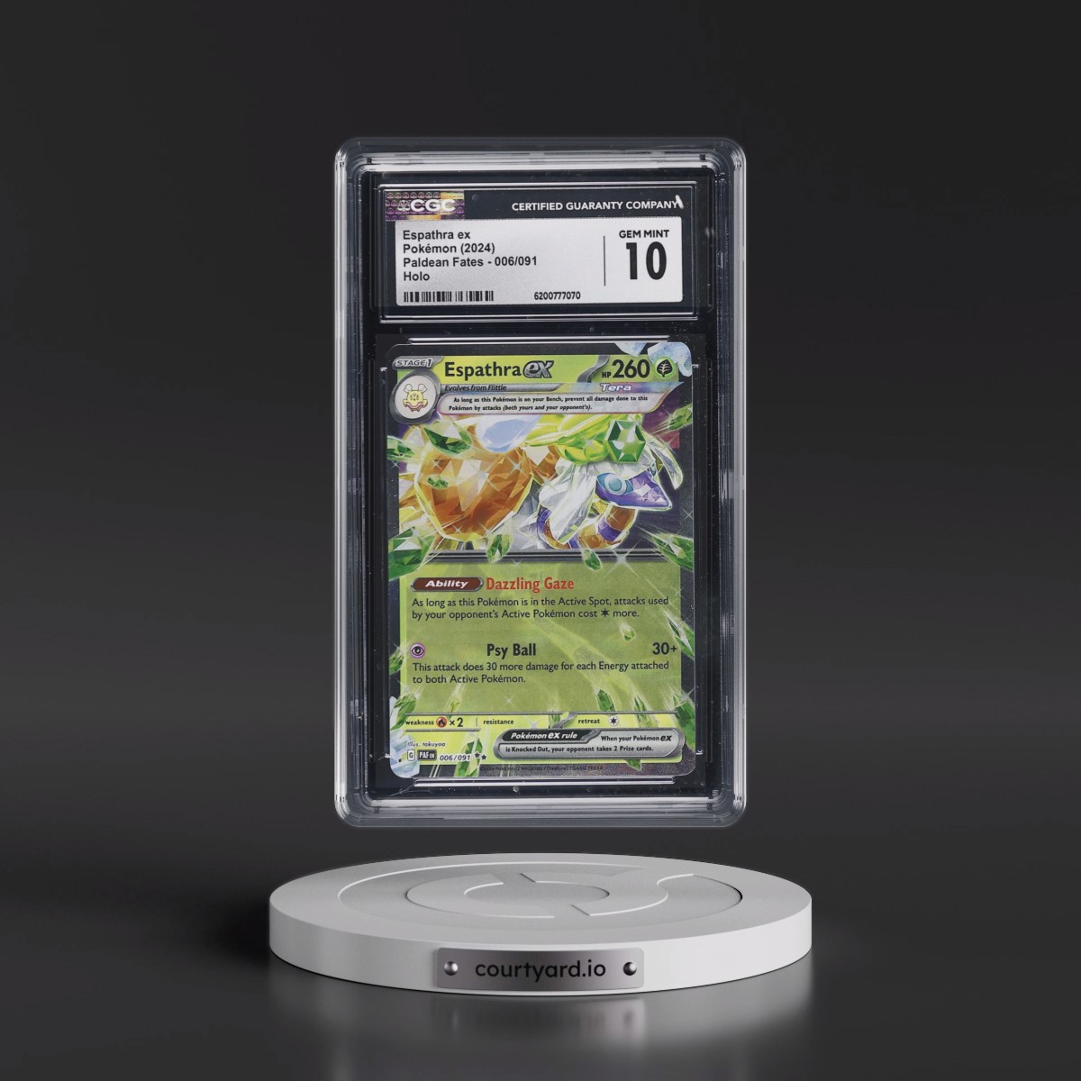 2024 Paldean Fates - PAF EN Espathra ex - Holo #006/091 CGC 10