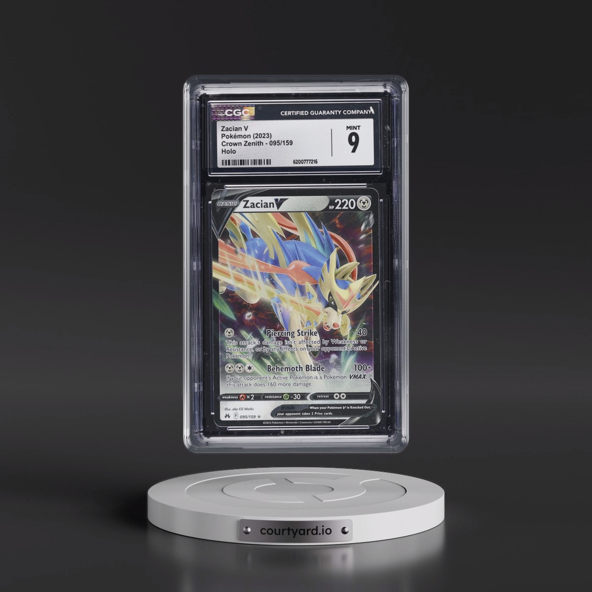 2023 Crown Zenith #095/159 Zacian V - Holo (CGC 9 MINT)