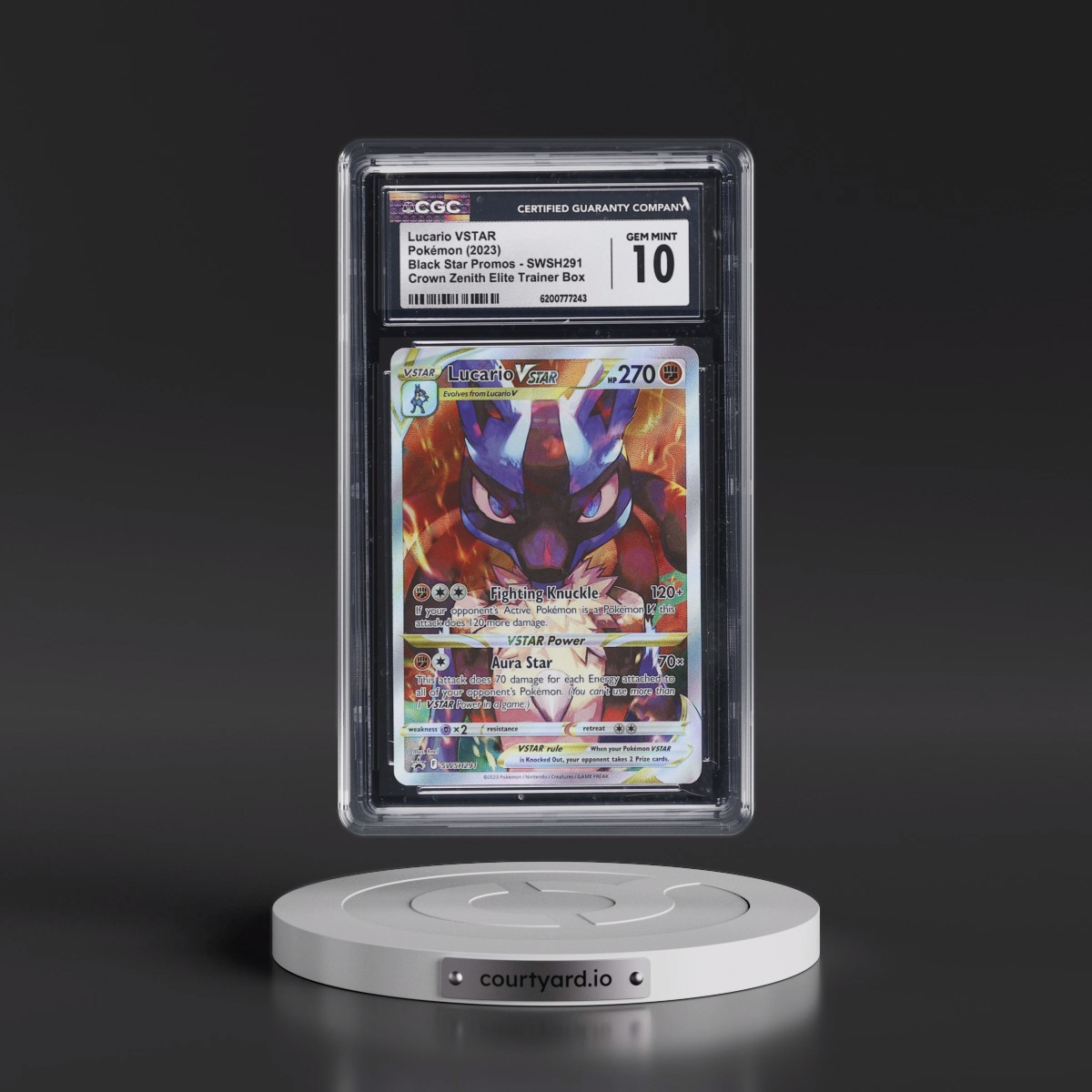 2017 Black Star Promos - Sword & Shield #SWSH291 Lucario VSTAR - Crown Zenith Elite Trainer Box (Holo) (CGC 10 GEM MINT)