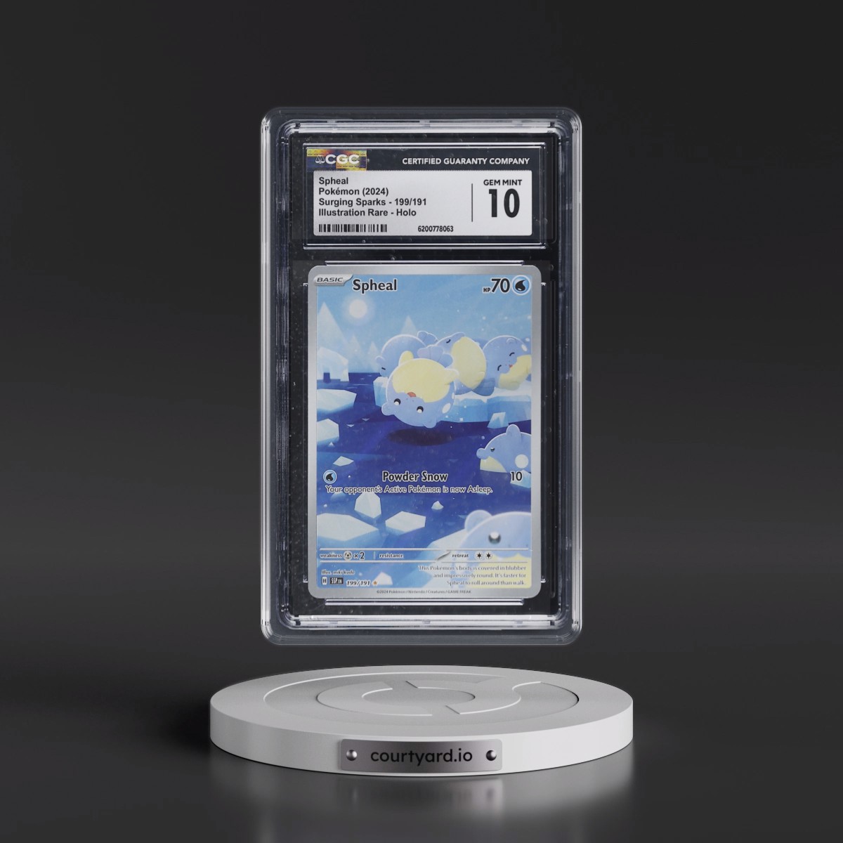 2024 Surging Sparks - SSP EN Spheal - Illustration Rare Holo #199/191 CGC 10